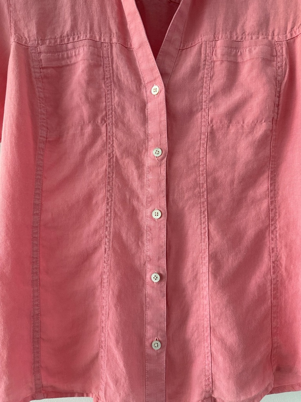 Tommy Bahama Coral Pink Short Sleeve Button-Up Shirt - Picture 4 of 8